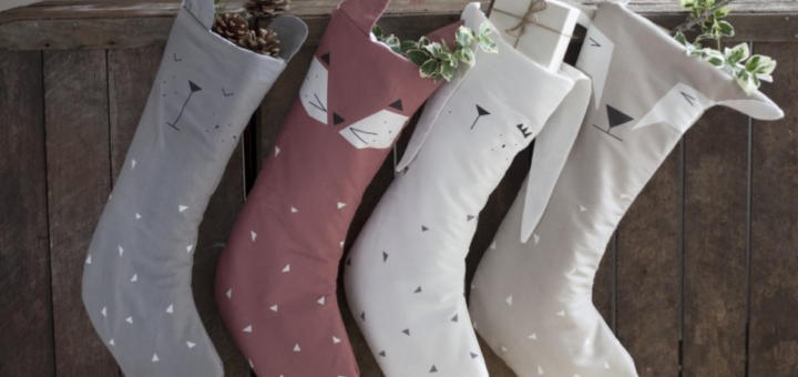 fabelab julesok, fabelab julesok med bjørn, fabelab julesok med rensdyr, fabelab julesok med kanin, fabelab julesok med ræv, moderne julesok, julesok til børneværelset