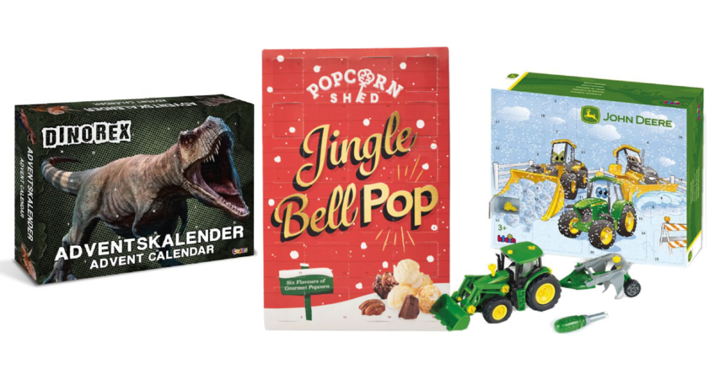 Anderledes julekalendere til drenge, julekalendere til drenge, legetøjs julekalendere, Drenge til julekalender, Julekalender 2021, Dinosaur julekalender, popcorn julekalender, John Deere julekalender, Hot Wheels julekalender, Biler julekalnder