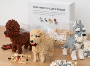 Hundehvalp Mini 3D-byggesæt , 3D byggesæt, lego hunde, mandelgaver til børn, mandelgaver 2020