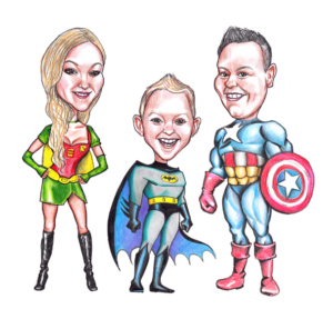karikaturtegning af familie, karikatur tegning, betil karikatur tegning online, karikaturtegning mandelgave, mandelgave til børn, mandelgave 2019