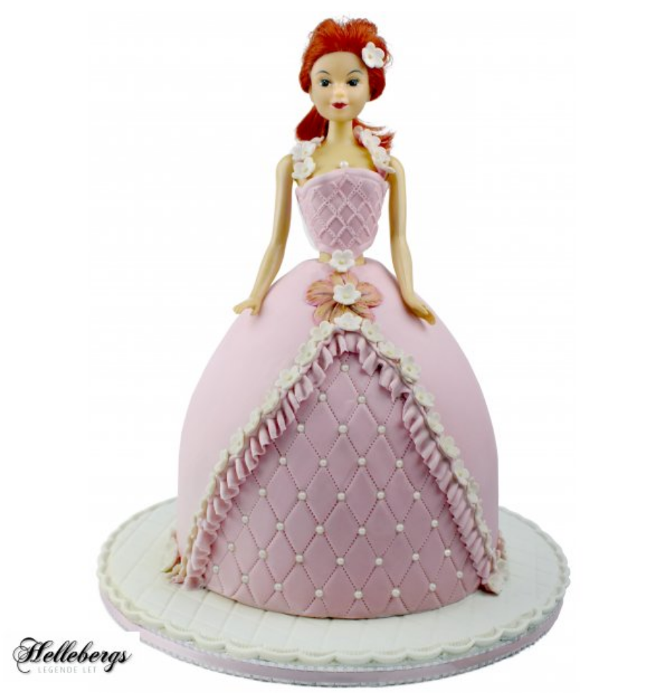 Barbie kjole kage, kage med Barbie, Barbie fødselsdag, fødselsdag med Barbie, Barbie tema fest, kage med barbie i, kage med Barbie indeni, lyserød barbie kage