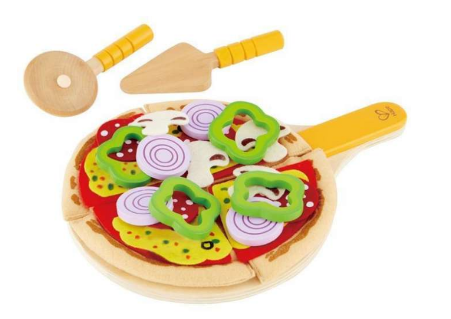lege pizza, Pizza legemad, Legemad til børn, Børne legemad, legetøj til børn, legekøkken til børn, plastik mad, legetøjsmad
