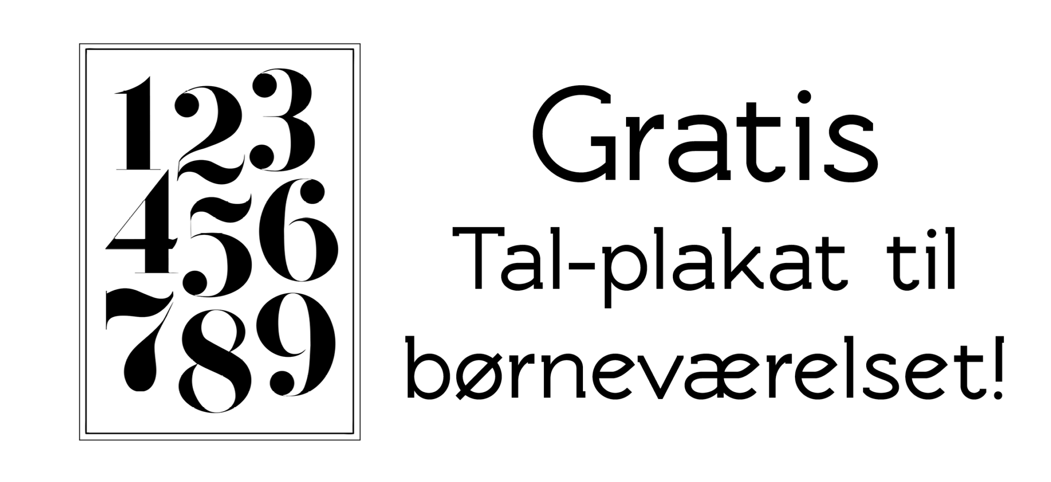 Tal plakat, gratis tal plakat, børneplakater, gratis børneplakater, plakater med tal
