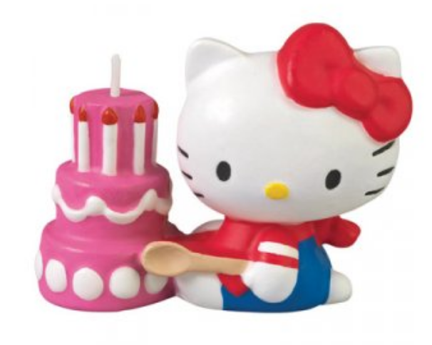 Hello Kitty kagelys, Kagelys med Hello Kitty, fødselsdagslys med Hello Kitty, Hello Kitty tema fest, kagelys til børnefødselsdagen, Børnefødselsdagen kagelys