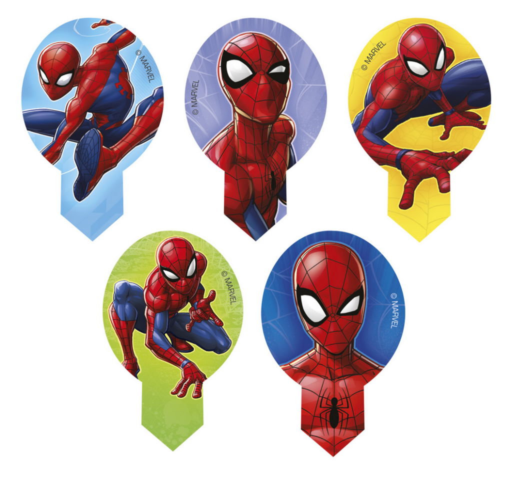 Spiderman muffins, muffins med spiderman, spiderman kage, fødselsdag med Spiderman, mini sukkerprint med spiderman