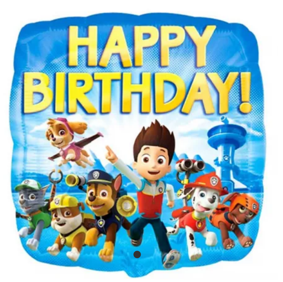 Paw Patrol ballon, Paw Patrol Folie ballon, Folie ballon med Paw Patrol, børne fødselsdag, balloner til børnefødselsdag,