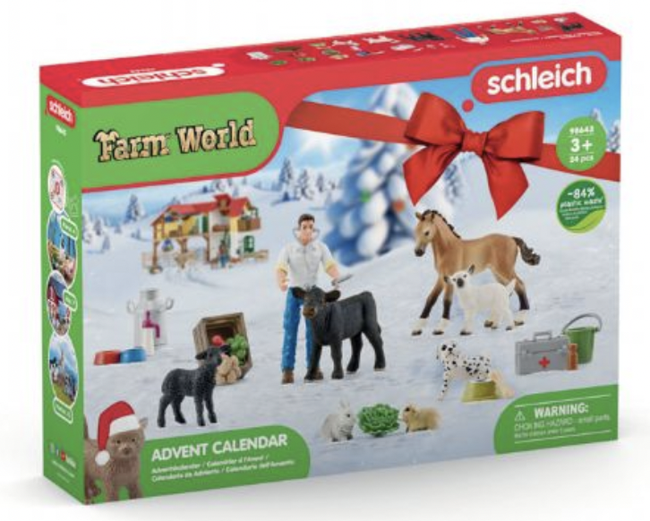 Julekalender med bondegårds dyr, bondegårds dyr julekalender, julekalendere til drenge, 2022 julekalender med legetøj, legetøjs julekalender, julekalender til piger