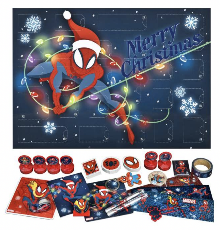 Spiderman julekalender, julekalender med spiderman, julekalender med legetøj til drenge, julekalender til 6 årig drenge, julekalender til 7 årig drenge, drenge legetøjs julekalender, superhelte julekalender