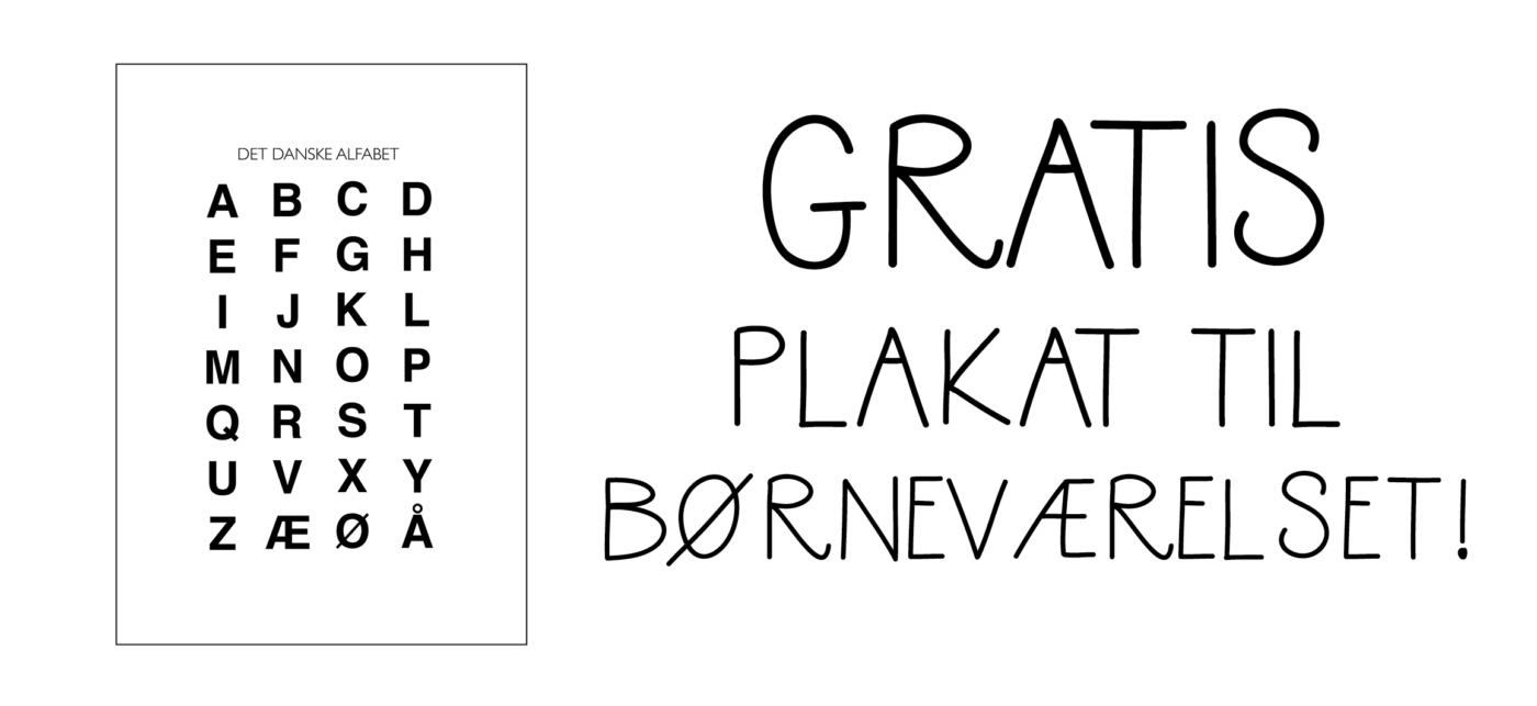 plakater til børneværelset, børneplakater, gratis plakater, download plakater, ABC plakat til børneværelset, Alfabet plakat til børn, Gratis alfabet plakat, det danske alfabet plakat, gratis platkat til børneværelset